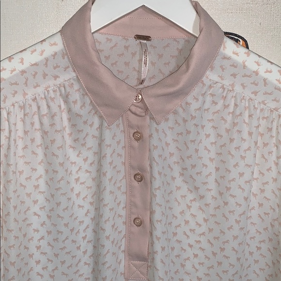 FREE PEOPLE EQUESTRIAN SOFT PINK TOP - Picture 2 of 6